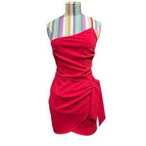TOBI Red One Shoulder Mini Dress 0960